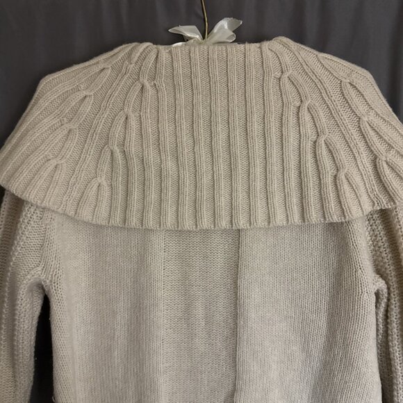 Smartwool Sweater Women's MEDIUM Cream Merino Wool High Cowl Neck - Picture 8 of 12